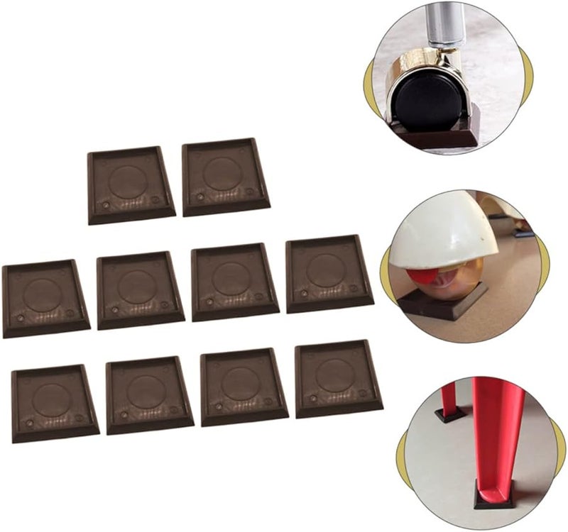 Veemoon 10pcs Furniture Wheel Cups Leg Pads 5.07X5.07X0.7CM Floor Protector For Carpet Table - Image 5